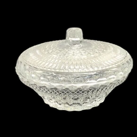 Other - Federal Clear Glass Windsor Small Covered Candy Dish 5 inch Diameter MCM 70s